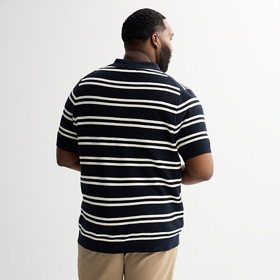  Big & Tall Sonoma Goods For Life® Short Sleeve Nautical Sweater Polo