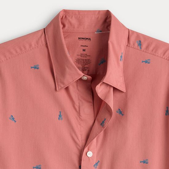 Men's Sonoma Goods For Life® Adaptive Short Sleeve Performance Button-Down Shirt