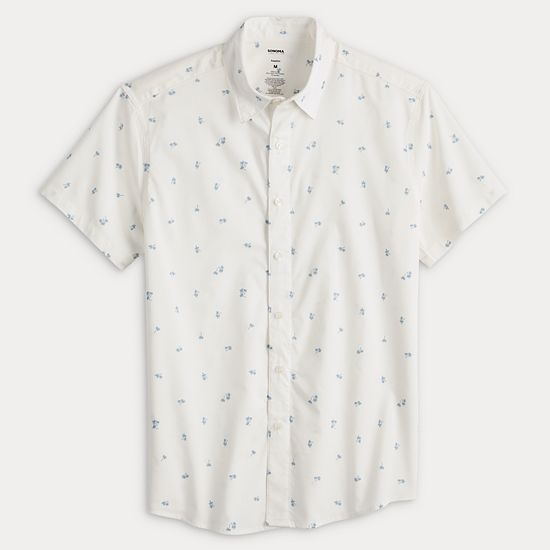  Men's Sonoma Goods For Life® Adaptive Short Sleeve Performance Button-Down Shirt