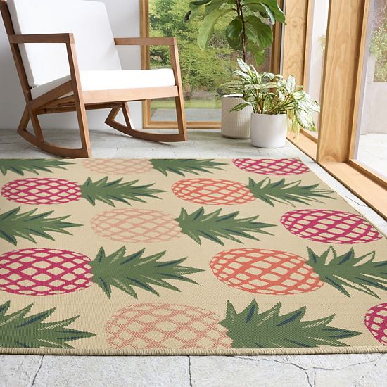  Sonoma Goods For Life® Bright Pineapple Indoor/Outdoor Area Rug