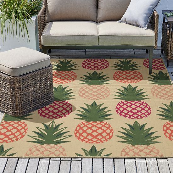  Sonoma Goods For Life® Bright Pineapple Indoor/Outdoor Area Rug