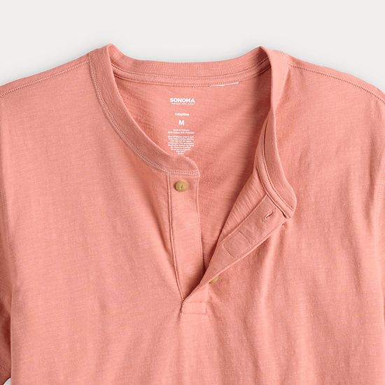  Men's Sonoma Goods For Life® Adaptive Essential Short Sleeve Henley T-Shirt