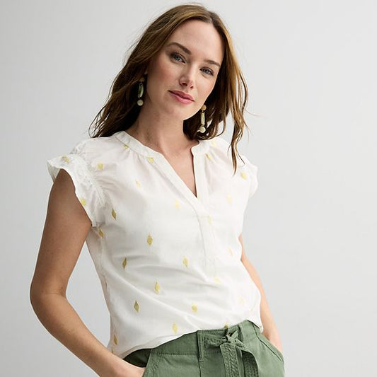  Women's Sonoma Goods For Life® Ruffle Dolman Sleeve Shirt
