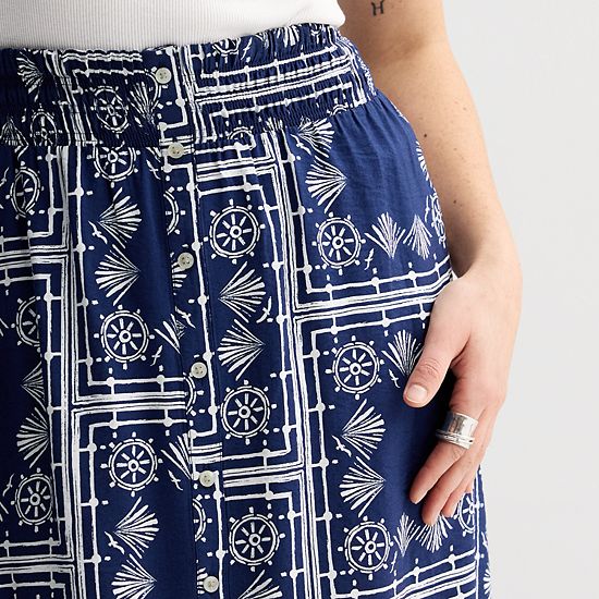  Women's Sonoma Goods For Life® Button-Front Midi Skirt