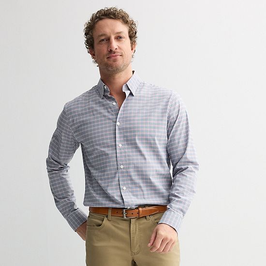  Men's Sonoma Goods For Life® Long-Sleeve Printed Slim Fit Performance Shirt
