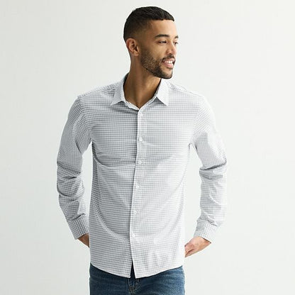  Men's Sonoma Goods For Life® Long-Sleeve Printed Slim Fit Performance Shirt