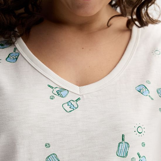  Plus Size Sonoma Goods For Life® Relaxed V-Neck Tee
