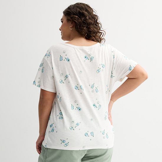  Plus Size Sonoma Goods For Life® Relaxed V-Neck Tee