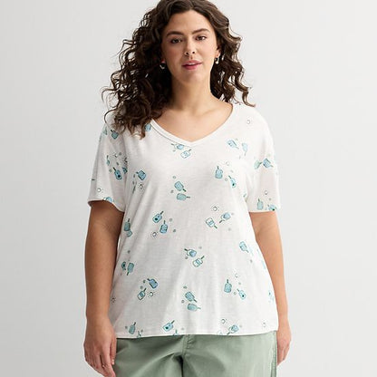  Plus Size Sonoma Goods For Life® Relaxed V-Neck Tee