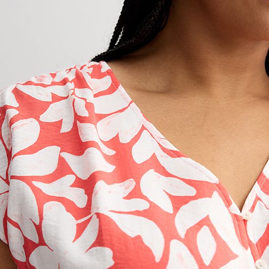  Plus Size Sonoma Goods For Life® Smocked Button-Through Midi Dress