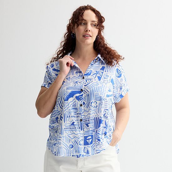  Plus Size Sonoma Goods For Life® Camp Shirt