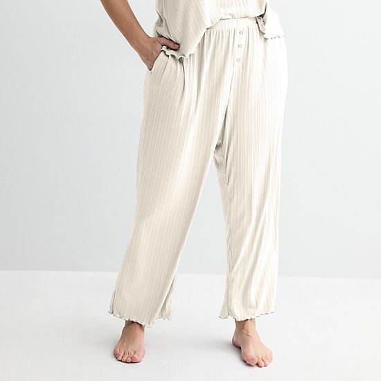  Plus Size Sonoma Goods For Life® Elevated Rib Pajama Pants