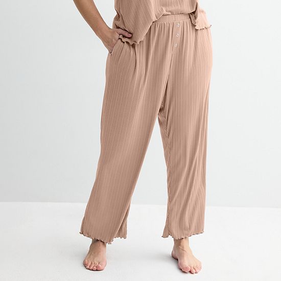  Plus Size Sonoma Goods For Life® Elevated Rib Pajama Pants