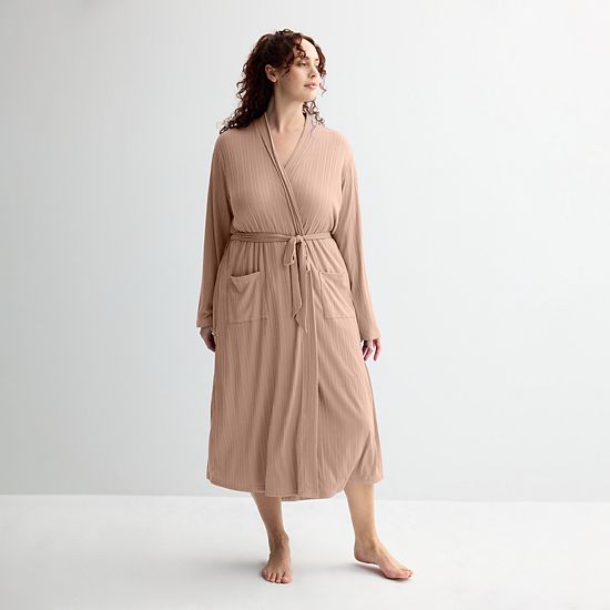  Plus Size Sonoma Goods For Life® Elevated Rib Sleep Robe