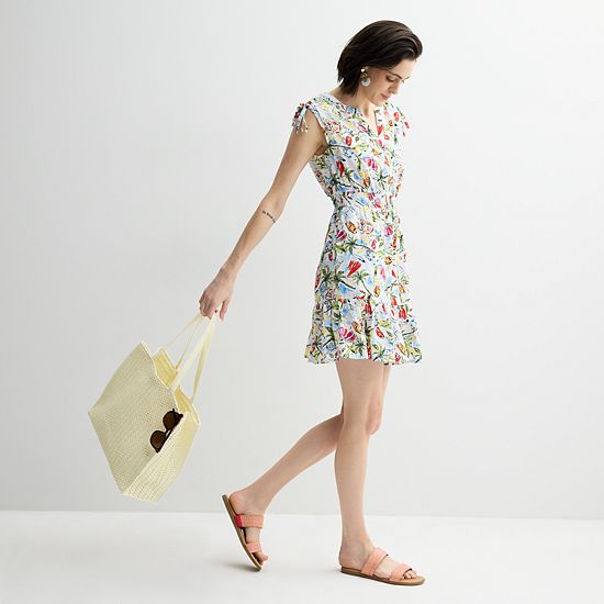  Women's Sonoma Goods For Life® Tie Shoulder Henley Dress