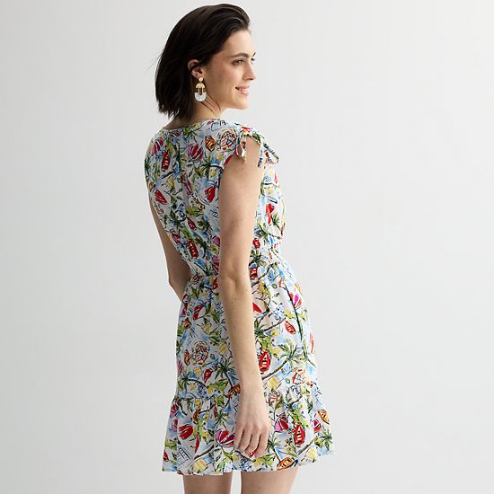  Women's Sonoma Goods For Life® Tie Shoulder Henley Dress
