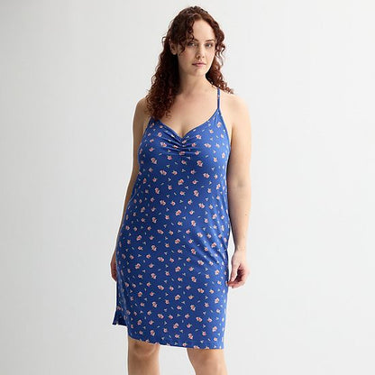  Plus Size Sonoma Goods For Life® Crinkled Rib Sleep Chemise