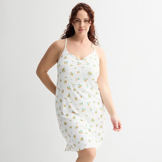  Plus Size Sonoma Goods For Life® Crinkled Rib Sleep Chemise