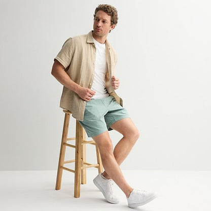  Men's Sonoma Goods For Life® Short Sleeve Perfect Length Double Weave Shirt
