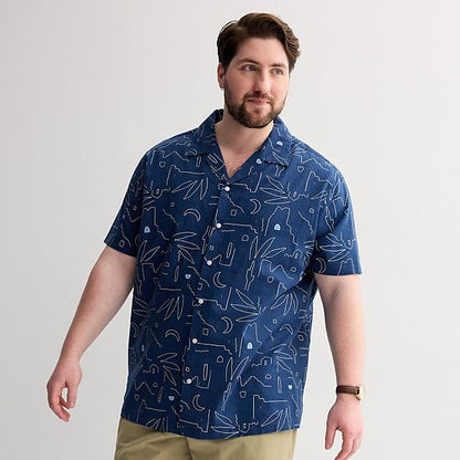  Big & Tall Sonoma Goods For Life® Short Sleeve Vacation Button-Down Shirt