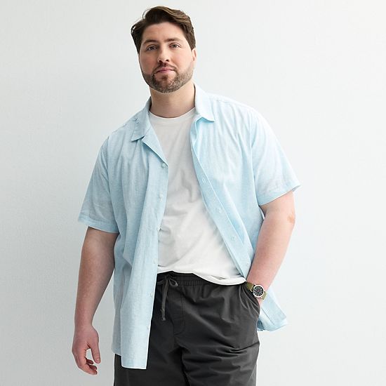 Big & Tall Sonoma Goods For Life® Short Sleeve Vacation Button-Down Shirt