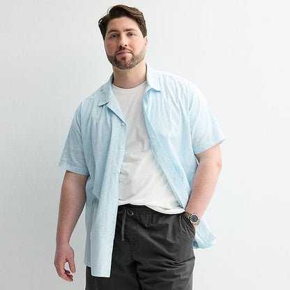 Big & Tall Sonoma Goods For Life® Short Sleeve Vacation Button-Down Shirt