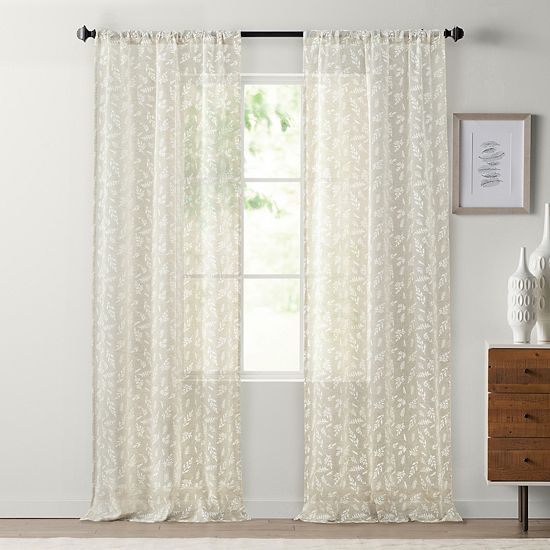  Sonoma Goods For Life® Nolia Sheer Rod Pocket Set Of 2 Window Curtain Panels