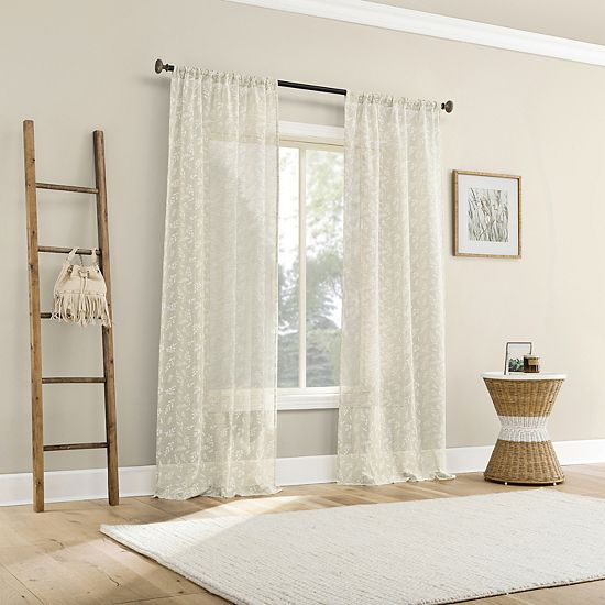  Sonoma Goods For Life® Nolia Sheer Rod Pocket Set Of 2 Window Curtain Panels