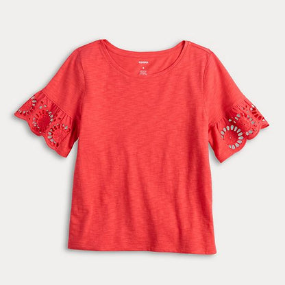  Petite Sonoma Goods For Life® Eyelet Flutter Sleeve Tee