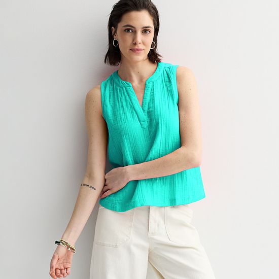  Women's Sonoma Goods For Life® Easy Soft Gauze Tank Top