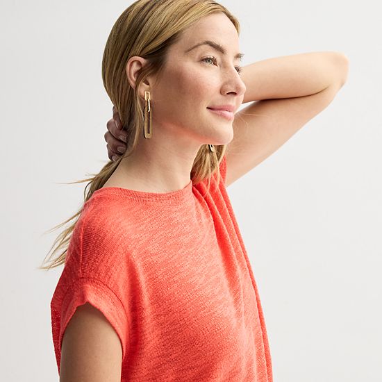  Petite Sonoma Goods For Life® Open Knit Muscle Tee