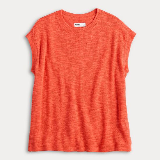  Petite Sonoma Goods For Life® Open Knit Muscle Tee
