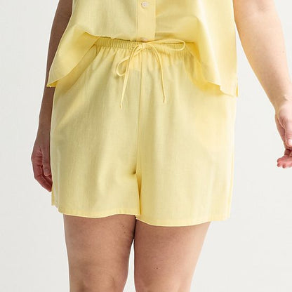  Plus Size Sonoma Goods For Life® Linen Like Woven Pajama Shorts
