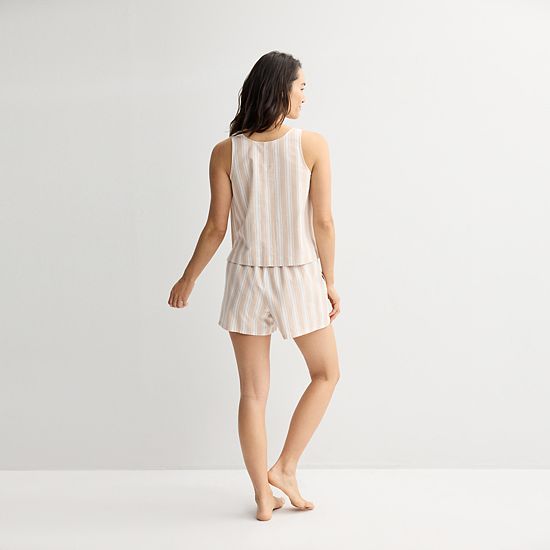  Women's Sonoma Goods For Life® Linen Like Woven Sleep Tank Top
