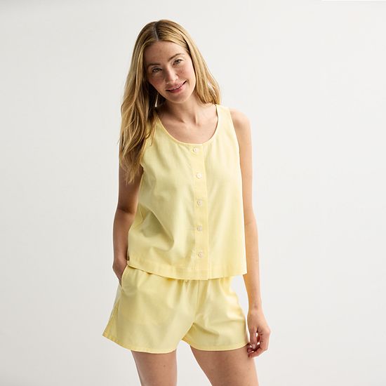  Women's Sonoma Goods For Life® Linen Like Woven Sleep Tank Top