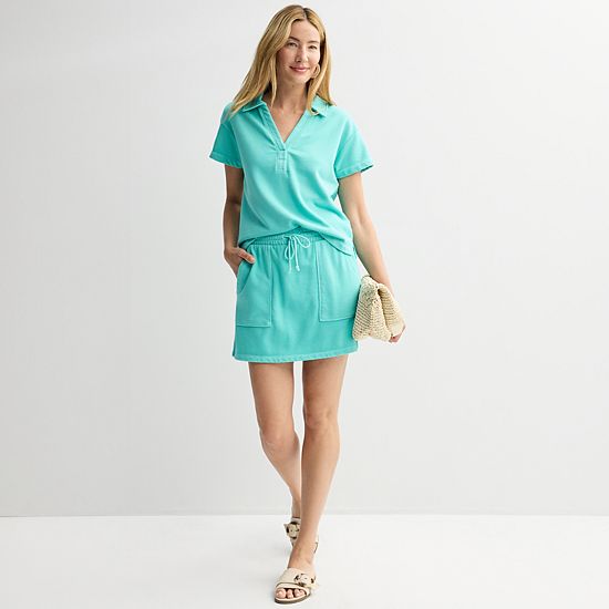  Women's Sonoma Goods For Life® Boxy Court Sport Polo Shirt