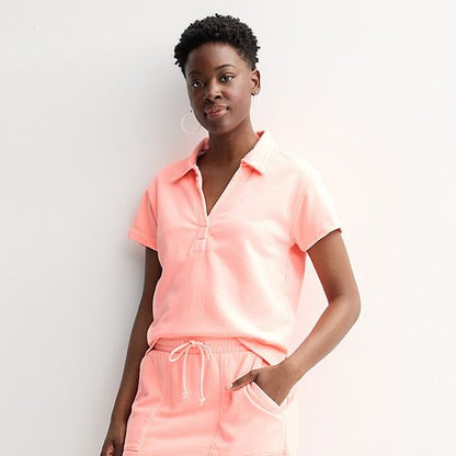  Women's Sonoma Goods For Life® Boxy Court Sport Polo Shirt
