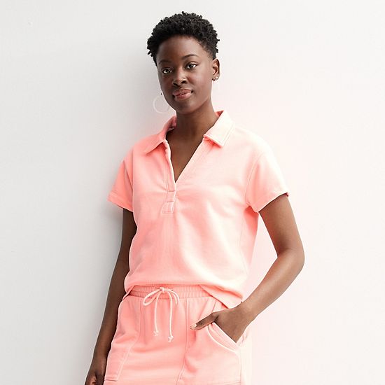  Women's Sonoma Goods For Life® Boxy Court Sport Polo Shirt