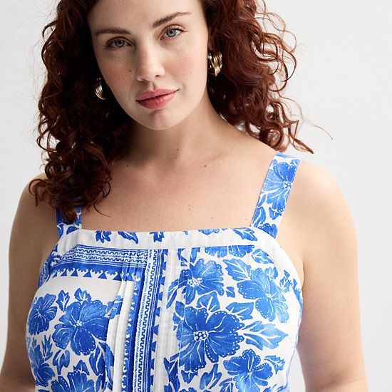  Plus Size Sonoma Goods For Life® Pintuck Tank Maxi Dress