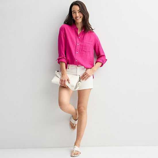  Women's Sonoma Goods For Life® Boyfriend Button-Down Shirt