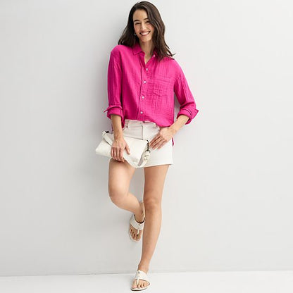  Women's Sonoma Goods For Life® Boyfriend Button-Down Shirt