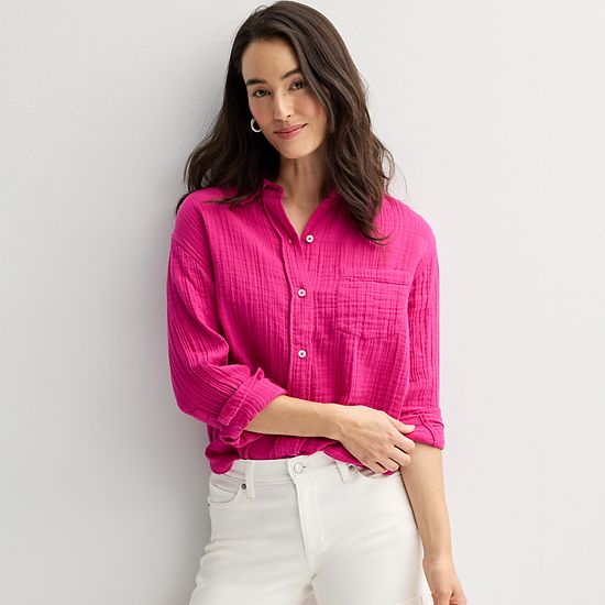  Women's Sonoma Goods For Life® Boyfriend Button-Down Shirt