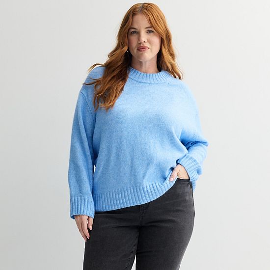  Plus Size Sonoma Goods For Life® Cozy Crew Neck Pullover Sweater