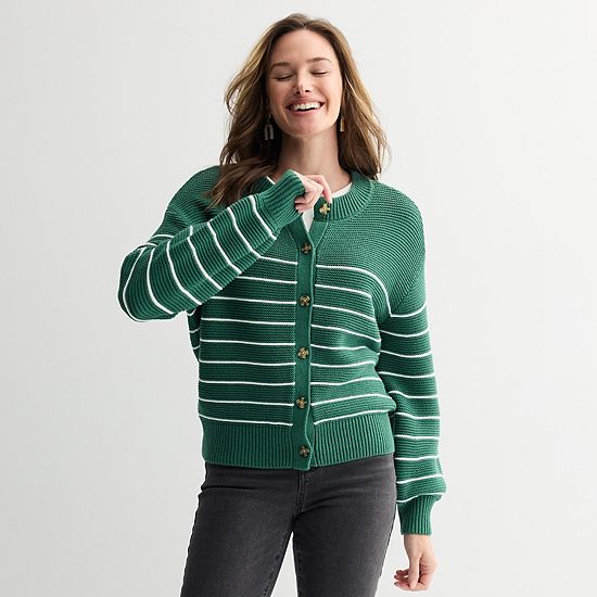  Women's Sonoma Goods For Life® Balloon Sleeve Button Up Cardigan