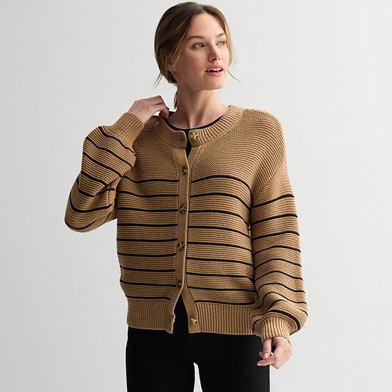  Women's Sonoma Goods For Life® Balloon Sleeve Button Up Cardigan