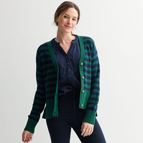  Women's Sonoma Goods For Life® Side Slit Button Front Cardigan