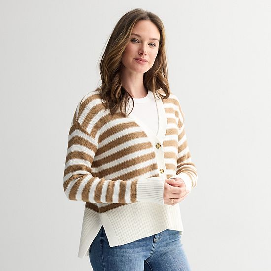  Women's Sonoma Goods For Life® Side Slit Button Front Cardigan