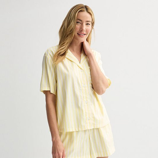  Women's Sonoma Goods For Life® Woven Short Sleeve Sleep Top