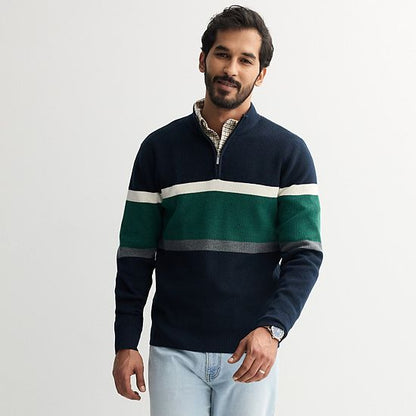  Men's Sonoma Goods For Life® Chest Stripe Quarter-Zip Sweater