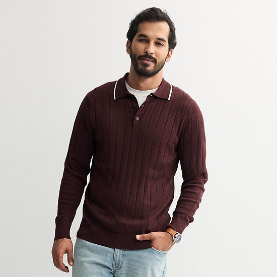  Men's Sonoma Goods For Life® Long Sleeve Sweater Polo